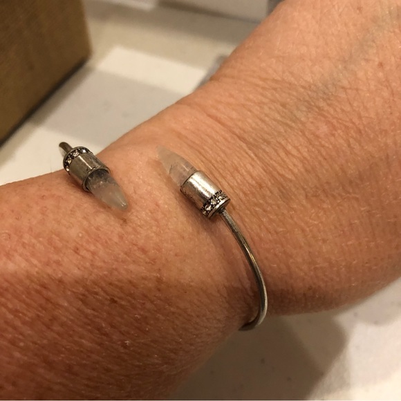 New* in Box Jade & Jasper Bracelet- silver tone with clear crystal ends - Picture 4 of 13